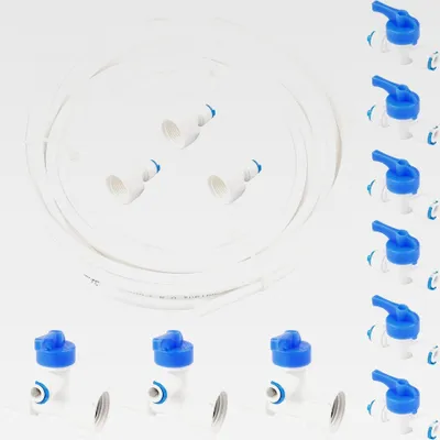 Produktbild von Wasserschlauch Anschluss Set für Kühlschränke, 10 m Wasserversorgungsrohr, Universal Wasserzulaufleitung für Kühlschrank, Umkehrosmoseanlage, Aquarium 6,35mm (1/4")