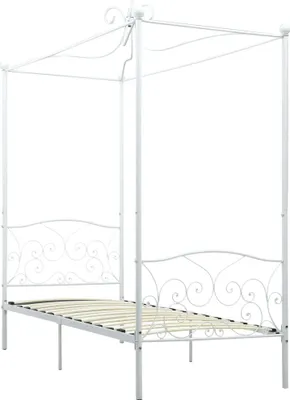 Immagine prodotto di Struttura letto a baldacchino in metallo bianco 100 x 200 cm