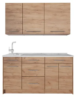 Imagen del producto de Cocina para solteros Vicco Fame-Line Roble dorado/Roble dorado 150 cm encimera Mármol, Model 69640