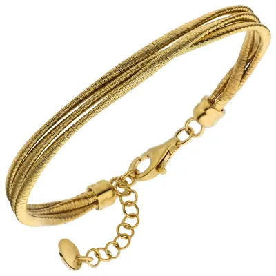 Produktbild von Armband 3-reihig 925 Silber vergoldet mattiert 17-20cm Silberarmband Armkette
