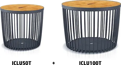 Produktbild von NABBI Universalkorb aus Kunststoff (2 Stück) mit Deckel ICLU3TS 50/100 l - Anthrazit
