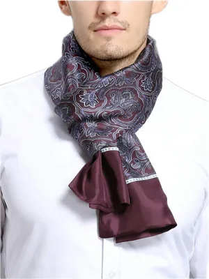 Immagine prodotto di Omgoods - Sciarpa in seta con motivo Paisley classico da uomo