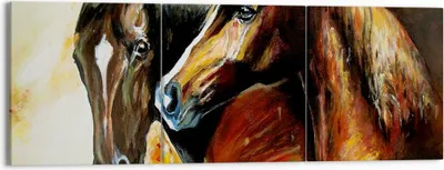 Produktbild von Bild auf Leinwand - Leinwandbild - Pferd Natur Tier - 150x50cm - Wand Bild - Wanddeko - Wandbilder - Leinwanddruck - Bilder - Kunstdruck - Wanddekoration - Leinwand bilder - Wandkunst - CA150x50-3482