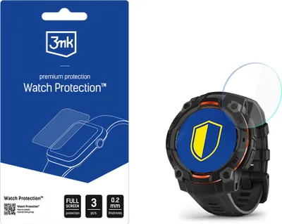Produktbild von 3mk Display Hybridglas Watch Protection für Garmin Instinct 3 45mm (Amoled, Solar) - 3mk Watch Protection FlexibleGlass 0,2mm (3 Stück)