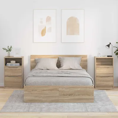 Produktbild von vidaXL Nachttische 2 pcs Sonoma-Eiche 40 x 30 x 467 cm Holzwerkstoff