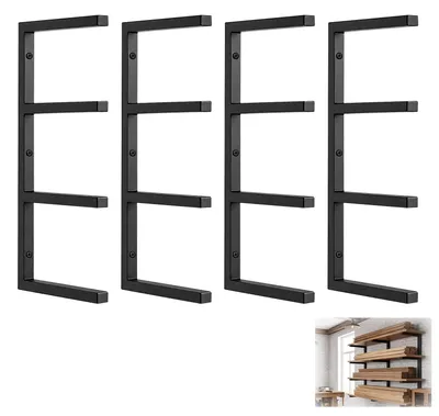 Imagen del producto de Estante de almacenamiento para objetos de madera, con estructura metálica, versátil, ideal para esquíes y herramientas de jardín