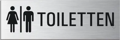 Produktbild von Schild - Toiletten | Türschild 240 x 80 mm Aluminium selbstklebend