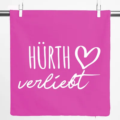 Produktbild von Huuraa Kissenbezug Hürth verliebt 40x40cm Fuchsia Baumwolle Dekokissenbezug Geschenkidee