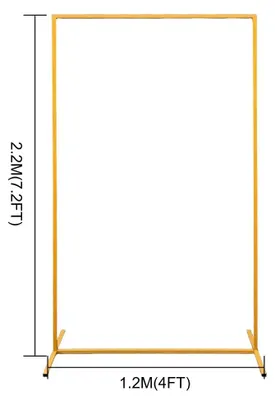 Produktbild von Quadratischer Hochzeitsbogen - Metallgestell für Hintergrund - Ballonbogen - 1,2 x 2,2 m - Goldfarben