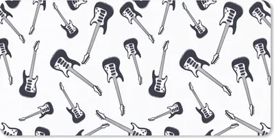 Produktbild von MuchoWow® Schreibtischunterlage Teenager - Gitarre - Musik - Patterns 80x40 cm - XXL Mauspad - Gaming Mauspad