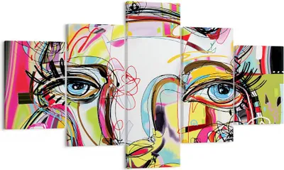 Produktbild von Bild auf Leinwand - Leinwandbild - Abstraktion modern - 125x70cm - Wand Bild - Wanddeko - Leinwanddruck - Bilder - Kunstdruck - Wanddekoration - Leinwand bilder - Wandkunst - EA125x70-4011