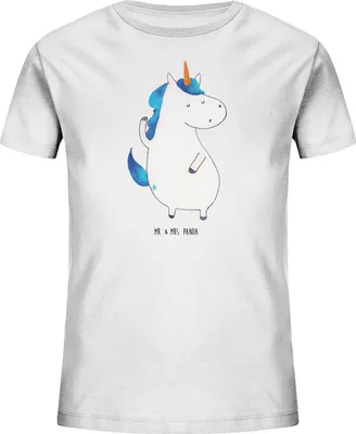 Produktbild von Mr. & Mrs. Panda Kleinkinder T-Shirt Einhorn Mann 9-11 Jahre (134/146) - Weiß - Geschenk, Einhörner, Familie, Unicorn, Öko Kinder, Party, Teenager, Jungen, Kindershirt