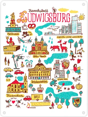 Produktbild von Ludwigsburg Wimmelbild Metallschild in 15x20 cm