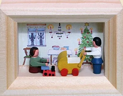 Produktbild von Weihnachtsdekoration Miniaturrahmen Weihnachtsstube BxH 5,5x7 cm NEU