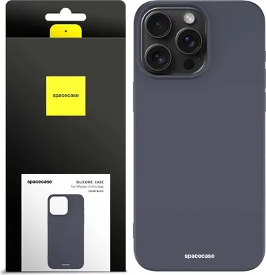 Immagine prodotto di Custodia in silicone SPACECASE Custodia in silicone per iPhone 15 Pro Max Nero