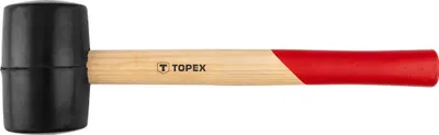 Produktbild von TOPEX Gummihammer 60mm Ø, Schonhammer mit Holzstiel – Rutschfester Griff, Vibrationsarm