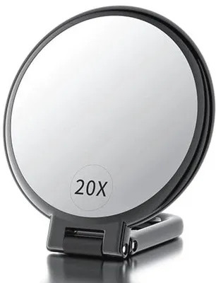 Produktbild von Handspiegel 20X/1X - Doppelseitiger Reise-Spiegel mit Halter - 5,4 Zoll