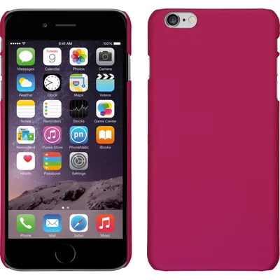Produktbild von PhoneNatic Case kompatibel mit Apple iPhone 6 Plus / 6s Plus - Hülle pink gummiert Hard-case + 2 Schutzfolien