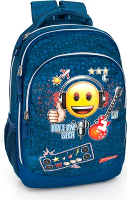Produktbild von Ergonomischer Schulrucksack "Rockstar" Emoji Motiv Rucksack Sporttasche