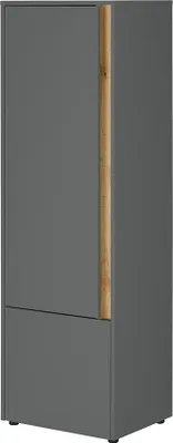 Produktbild von Stauraumschrank 157cm hoch, anthrazit mit Eiche, CRISP-61