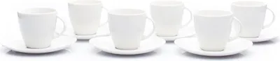 Produktbild von Thun 1794 Loos, Kaffeetassen und Untertassen, 150 ml, weiß, Porzellan Thun, 6 Stück