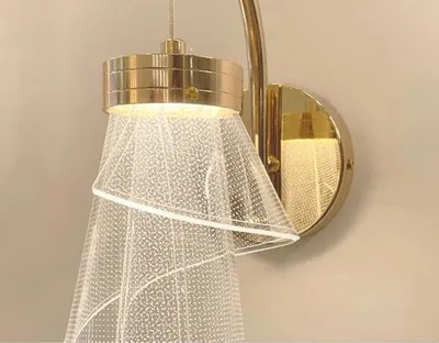 Wandleuchte mit Glaszylinder, goldfarben - TOLLzWOOD