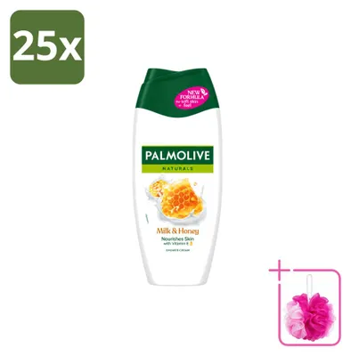 Obrázok produktu pre 25 kusov gélu na sprchovanie Palmolive "Mlieko a medík" - 250 ml - balenie s 25 kusmi