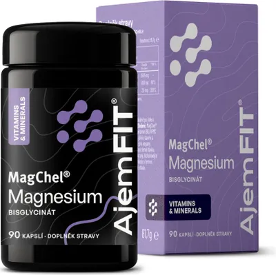 Obrázek produktu pro AjemFIT Magnesium Bisglycinát+Vitamín B6 - 90 kapslí (MagChel®)