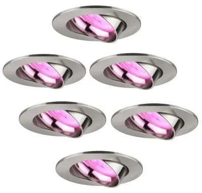 Produktbild von Ledvion 6er Set LED Einbaustrahler Rund RGB dimmbar smart