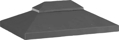 Produktbild von Pavillon-Ersatzdach, 3 x 4 m, Ersatzplane mit Wasserablauf-Öffnungen, Polyester, Sonnenschutz, UPF30+, Dunkelgrau