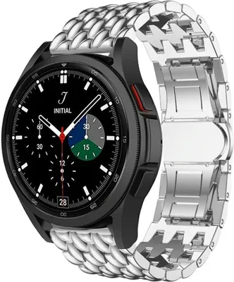 Produktbild von Strap-it Samsung Galaxy Watch 4 Classic 42mm Stahl-Drachenarmband (Silber)