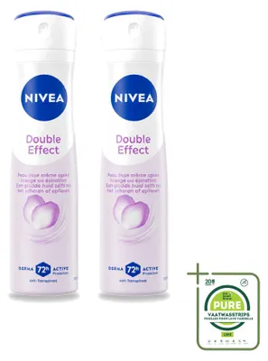 Image de 2 x Déodorant anti-transpirant NIVEA Double Effet - Spray - 150 ml - Lot de 2