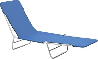 Produktbild von Möbel Klappliege/Sonnenliege HOMMIE - Gartenliege - Gartenmöbel -n 2 Stk. Stahl und Stoff Blau - 56x182x24,5 cm Top3046625