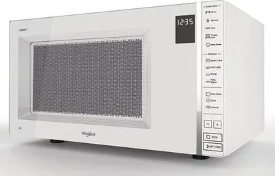 Immagine prodotto di Forno a microonde WHIRLPOOL MWP304W, 30 L, bianco, funzione grill e cottura a vapore, piatto girevole da 31,5 cm, 900 W microonde/1050 W grill, Cook30