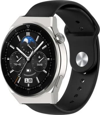 Produktbild von Strap-it Huawei Watch GT 3 Pro 46mm Sportarmband (Schwarz)