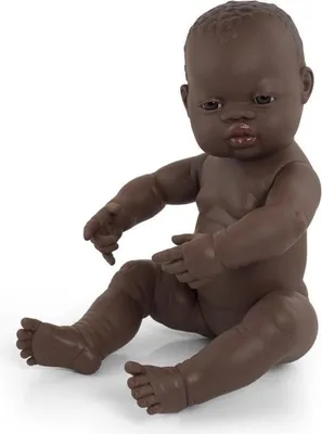 Produktbild von Miniland Babypuppe Afrikanisches Mädchen 40cm mit Vanilleduft - Spielzeugpuppe