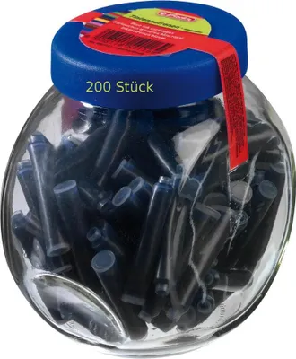 Produktbild von 200 Herlitz Füllerpatronen / Tintenpatronen / im Glas / königsblau