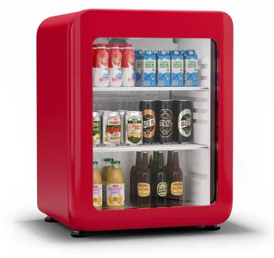Image de Klarstein Audrey Evo Réfrigérateur à boissons - 65 L, Porte à double vitrage, LED, Thermostat mécanique, 0-10°C, , Design rétro, Rouge