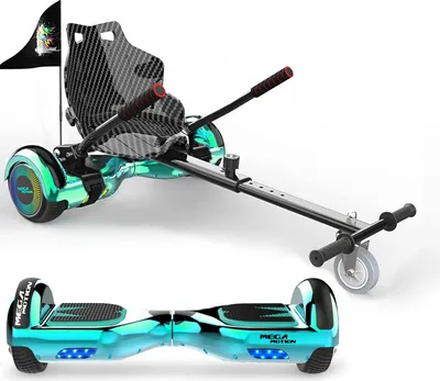 Produktbild von MEGA MOTION Hoverboards mit Hoverkart für Kinder, 6.5 Zoll Hoverboards mit Bluetooth Lautsprecher, mit LED-Leuchten, Geschenk für Kinder und Jugendliche
