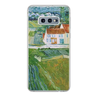 Produktbild von MuchoWow® Handyhülle Schutzhülle Hülle für Samsung Galaxy S10e Landschaft mit Kutsche und Zug - Vincent van Gogh Silikon Softcase Handy Hülle - Handy