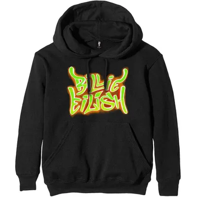Produktbild von Billie Eilish Airbrush Flames Blohsh (Back Print) Orange XL Hoodie