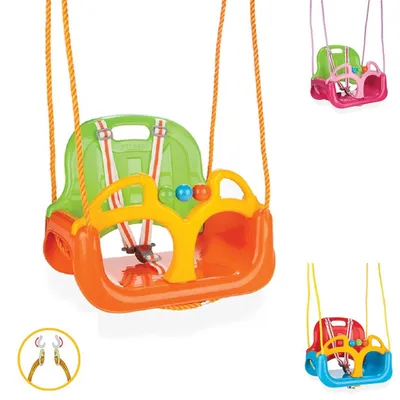 Produktbild von Pilsan Babyschaukel 3 in 1 Samba Swing 06129 mit abnehmbarem Bügel, Rückenlehne orange braun