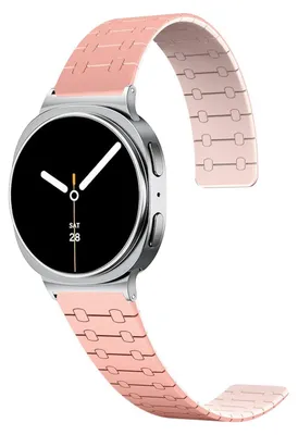 Image de Bracelet magnétique en silicone bicolore rose pour Samsung Galaxy Watch 8 / 8 Classic