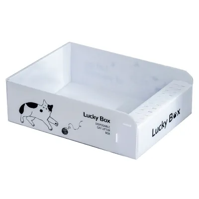 Produktbild von Große, faltbare Katzentoilette für Katzen, spritzwassergeschützt, hohe Kapazität, reisefreundlich, Katzentoilette, Sandkastenzubehör