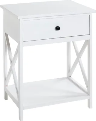 Produktbild von HAKU Beistelltisch Nachtkonsole weiß - MDF, B/H/T: 46x60x35 cm