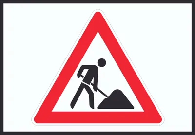 Produktbild von Achtung Baustelle Symbol Schild Arbeitsstelle A3 Rückseite selbstklebend
