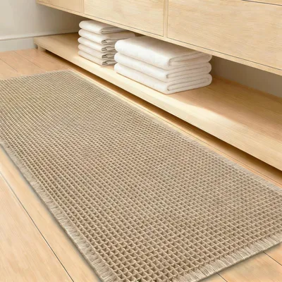 Immagine prodotto di Tappeto da bagno antiscivolo, 60x120 cm, marrone, lavabile, stile boho