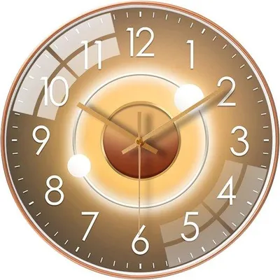 Image de Unyqoos® Horloge murale ronde 12 pouces – mouvement quartz silencieux, alimentée par pile, cadran grand format, cadran en plastique, aiguilles en métal, finition dorée