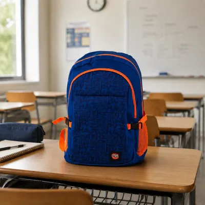 Zdjęcie produktu dla Plecak na laptopa Biggdesign Moods Up dla mężczyzn i kobiet, wodoodporna torba do pracy z przegrodą na laptopa, plecak szkolny i podróżny na 15-calowego laptopa i notebooka, antykradzieżowy, granatowy