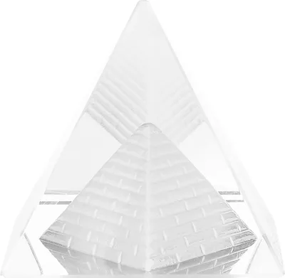 Zdjęcie produktu dla Kryształowa piramida 40 mm z kwarcu, wykonana ręcznie, symbol szczęścia, dekoracja do salonu